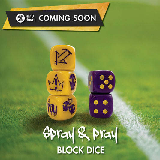 BB Spray & Pray Skulls & Ones – 5-Piece Fantasy Football Block Dice Set